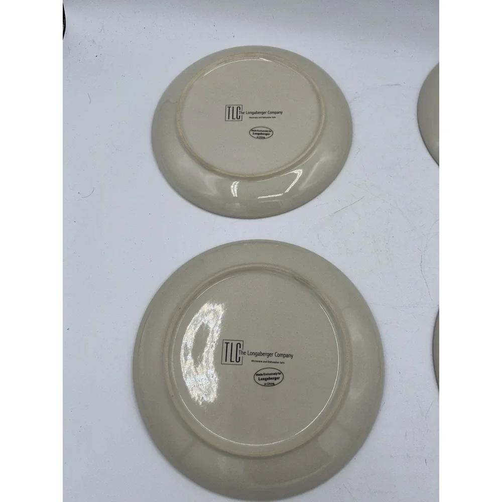 🍂 Longaberger Nature's Tradition Pottery Plates Set of 4–6.75
